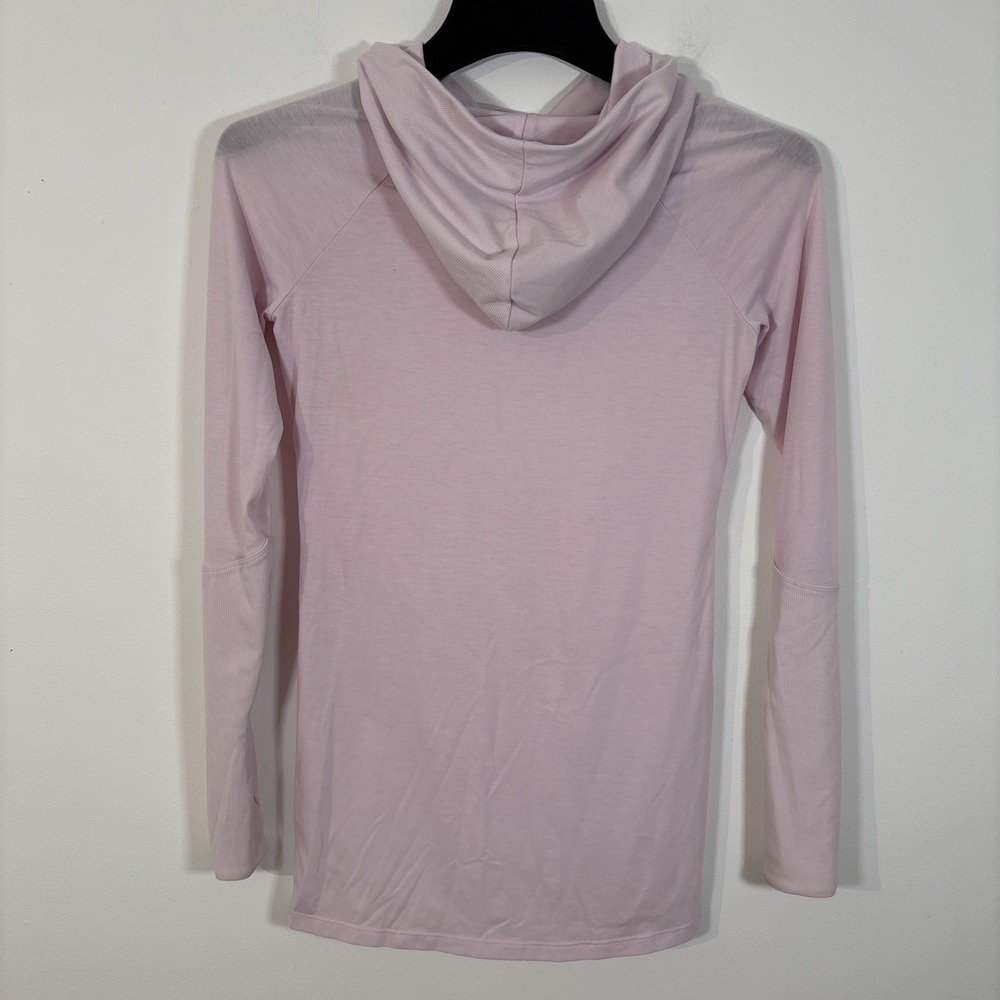 Athleta Essence Hooded Cowl Neck Tunic Top Pink XXS Long Sleeve Athletic Run - Picture 6 of 10